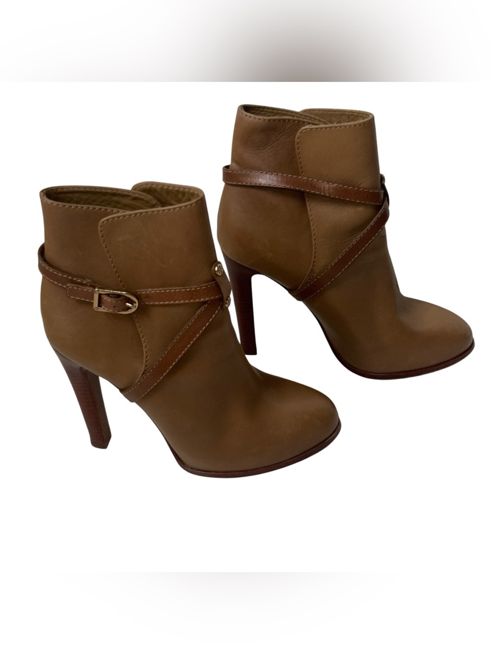 Tory Burch Dorese High Heel Booties Camel Tan Size 7M